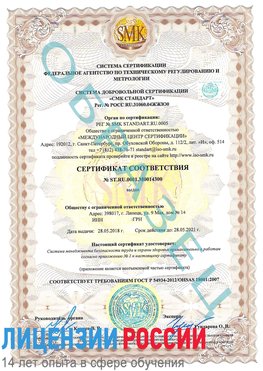 Образец сертификата соответствия Южноуральск Сертификат OHSAS 18001